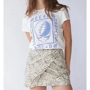 Free People Fake It Out Faux Leather Leopard Print Mini Skirt